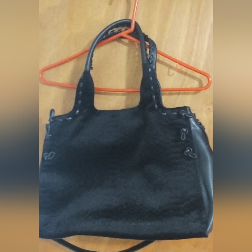 Black faux leather bag NWOT